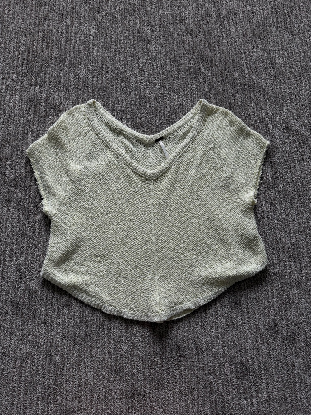 Free People Sage Knit V-Neck Cropped Top